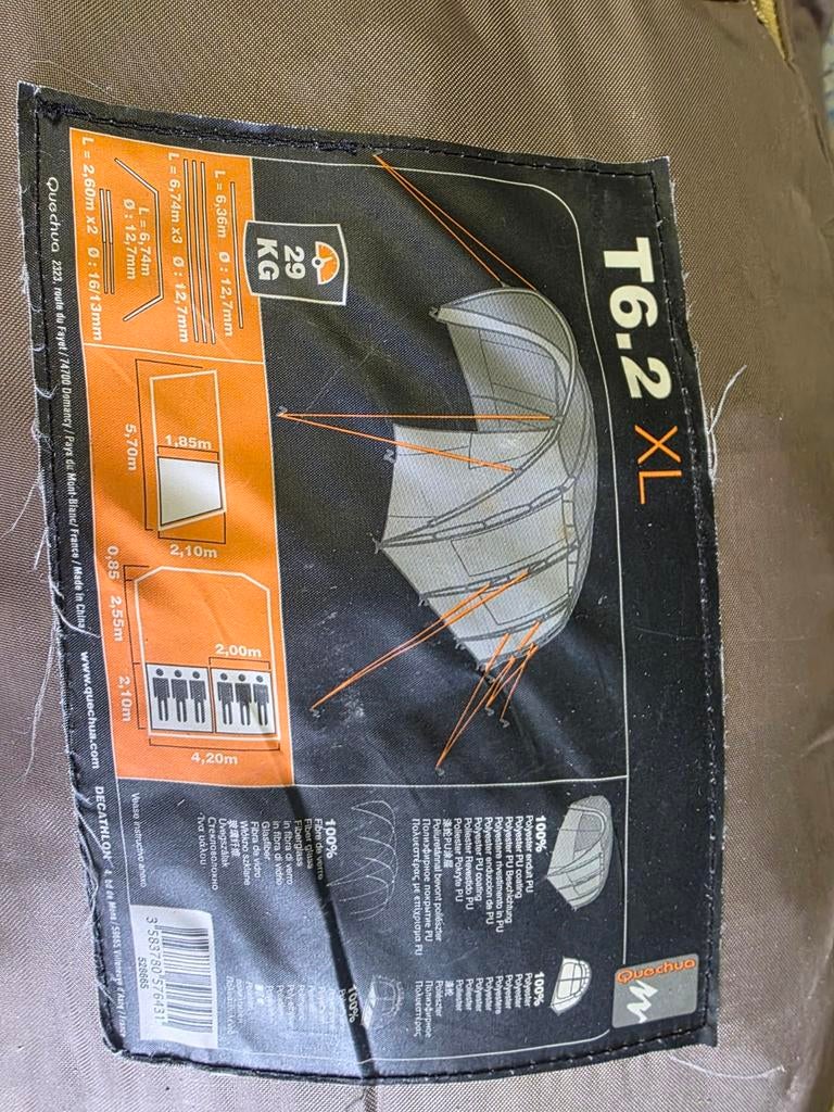 Quechua T6.2 XL tent 6 personen, Caravans en Kamperen, Tenten, Ophalen of Verzenden