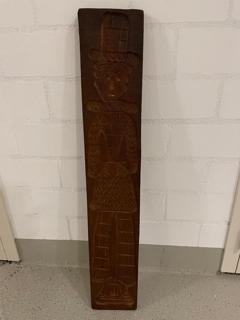 Antieke Speculaasplank - Man met Hoge Hoed, Huis en Inrichting, Ophalen, Gebruikt