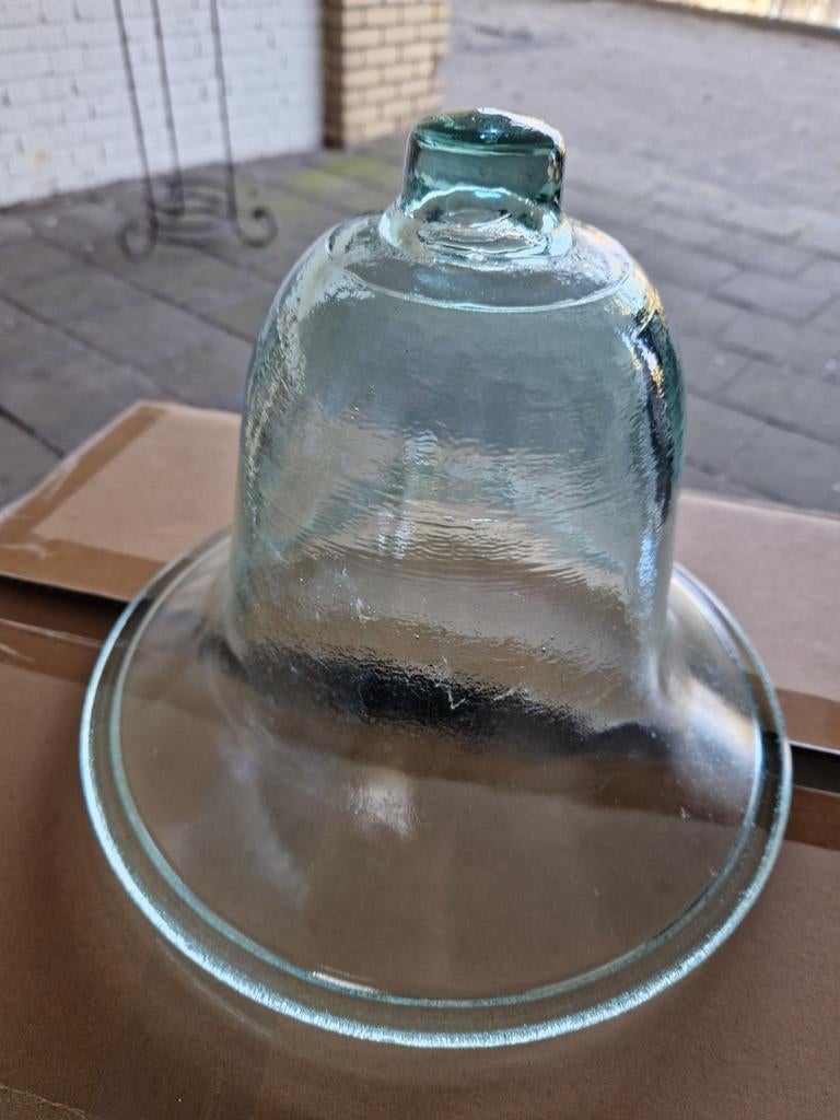 Vintage Antique French Cloche Heavy Green Glass, Ophalen of Verzenden