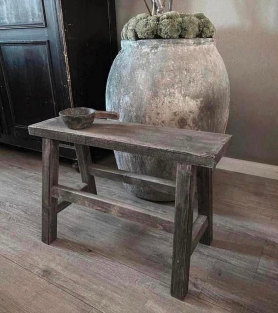 ~Stoer Sober Landelijk Houten Bankje/Krukje~, Huis en Inrichting, Woonaccessoires | Overige, Ophalen of Verzenden, Zo goed als nieuw