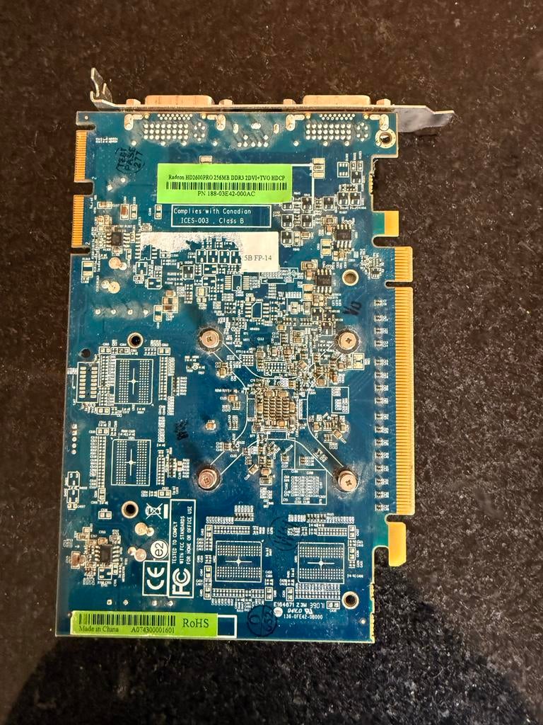 ATI Radeon HD 2600 PRO 256MB DDR3 Videokaart, Tv-Out, Gebruikt, AMD, GDDR3