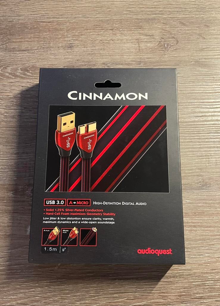 AudioQuest Cinnamon USB 3.0 - 1.5mtr, Audio, Tv en Foto, Audiokabels en Televisiekabels, Ophalen of Verzenden, Zo goed als nieuw