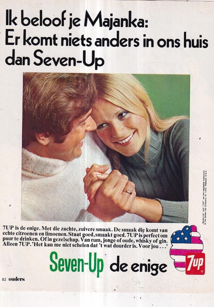 Retro reclame 1969 Seven-Up 7Up frisdrank voor Majanka, Verzamelen, Verzenden, Overige typen