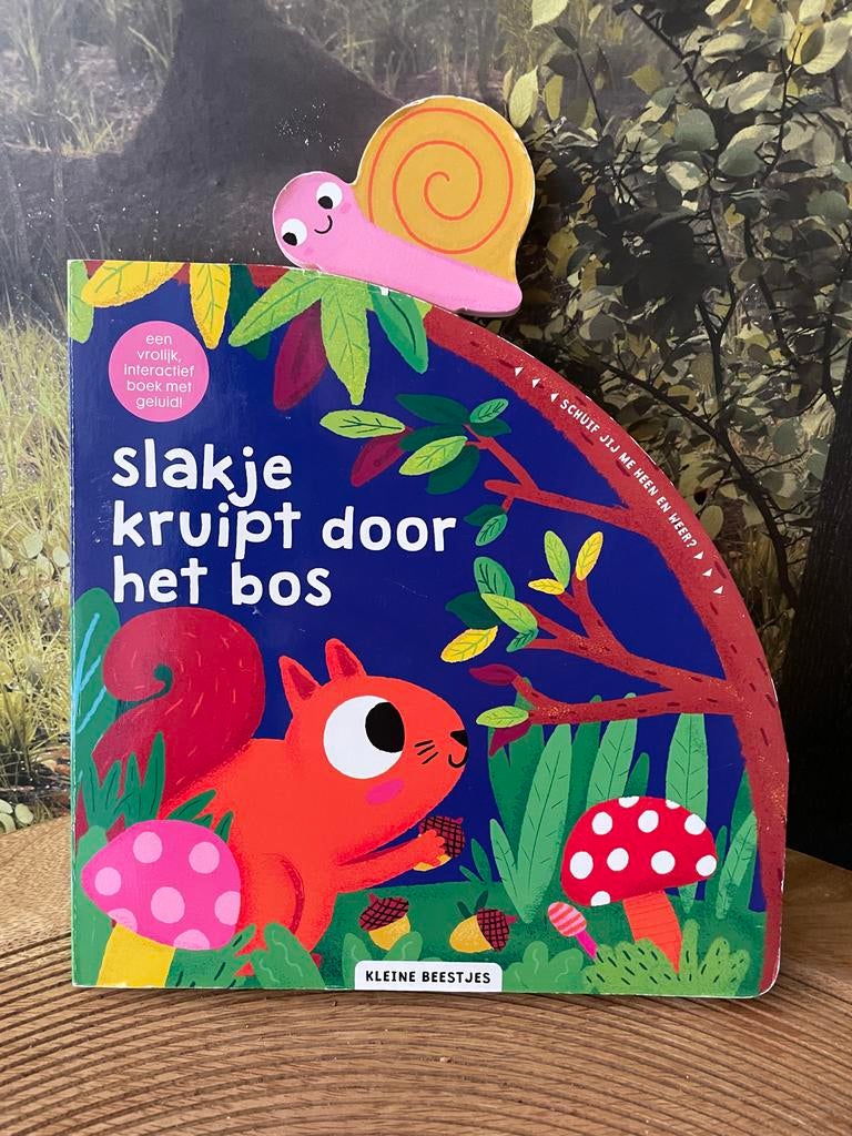 Slakje kruipt door het bos - Interactief boek met geluid, Ophalen of Verzenden, Nieuw, Uitklap-, Voel- of Ontdekboek, 1 tot 2 jaar