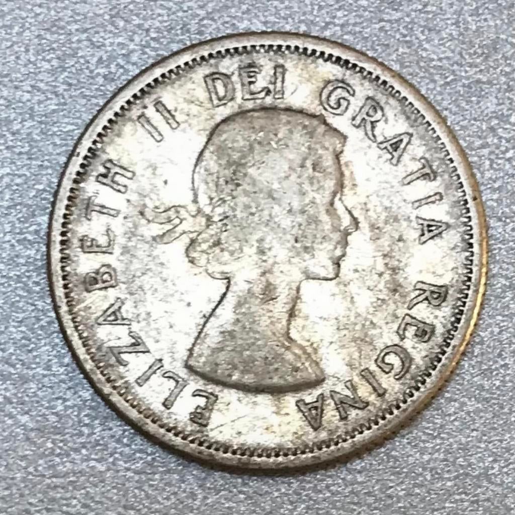 2 Silver Coins, Canada 25 Cent. 1956, 1965., Ophalen of Verzenden, Noord-Amerika