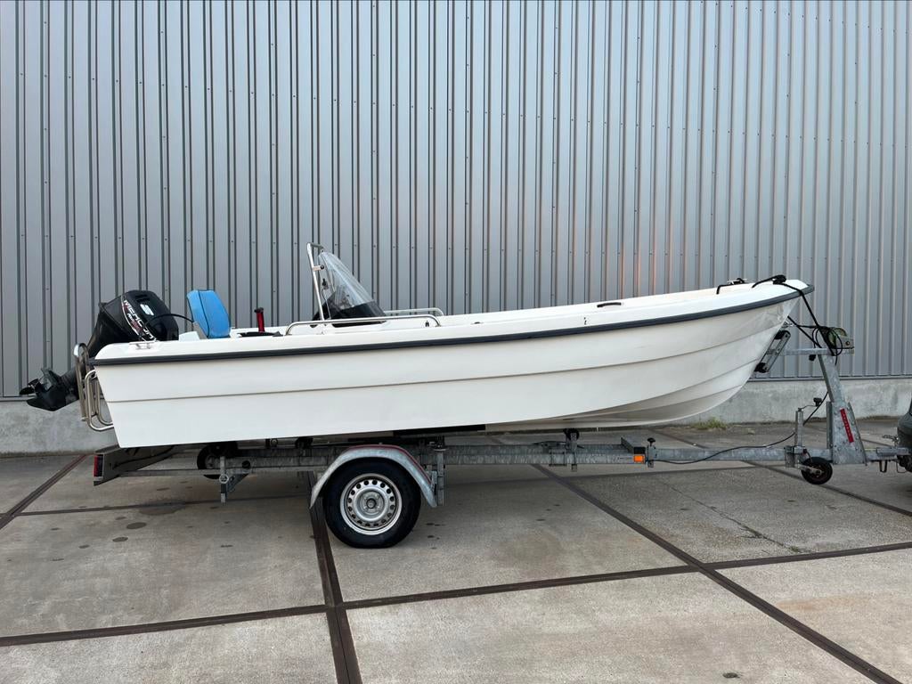 Ornvik 490 RLX Consoleboot Visboot 15PK Mercury Trailer, Watersport en Boten, Vis- en Consoleboten, Ophalen, 10 tot 30 pk, Gebruikt