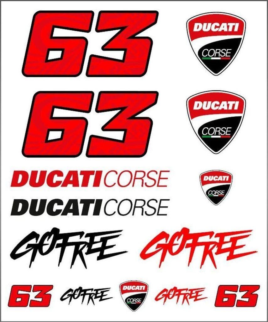 Francesco Pecco Bagnaia Ducati big sticker set 20 x 24 cm., Ophalen of Verzenden, VR46 Racing A-parel S.R.L., Commerciale@vr46racing.com