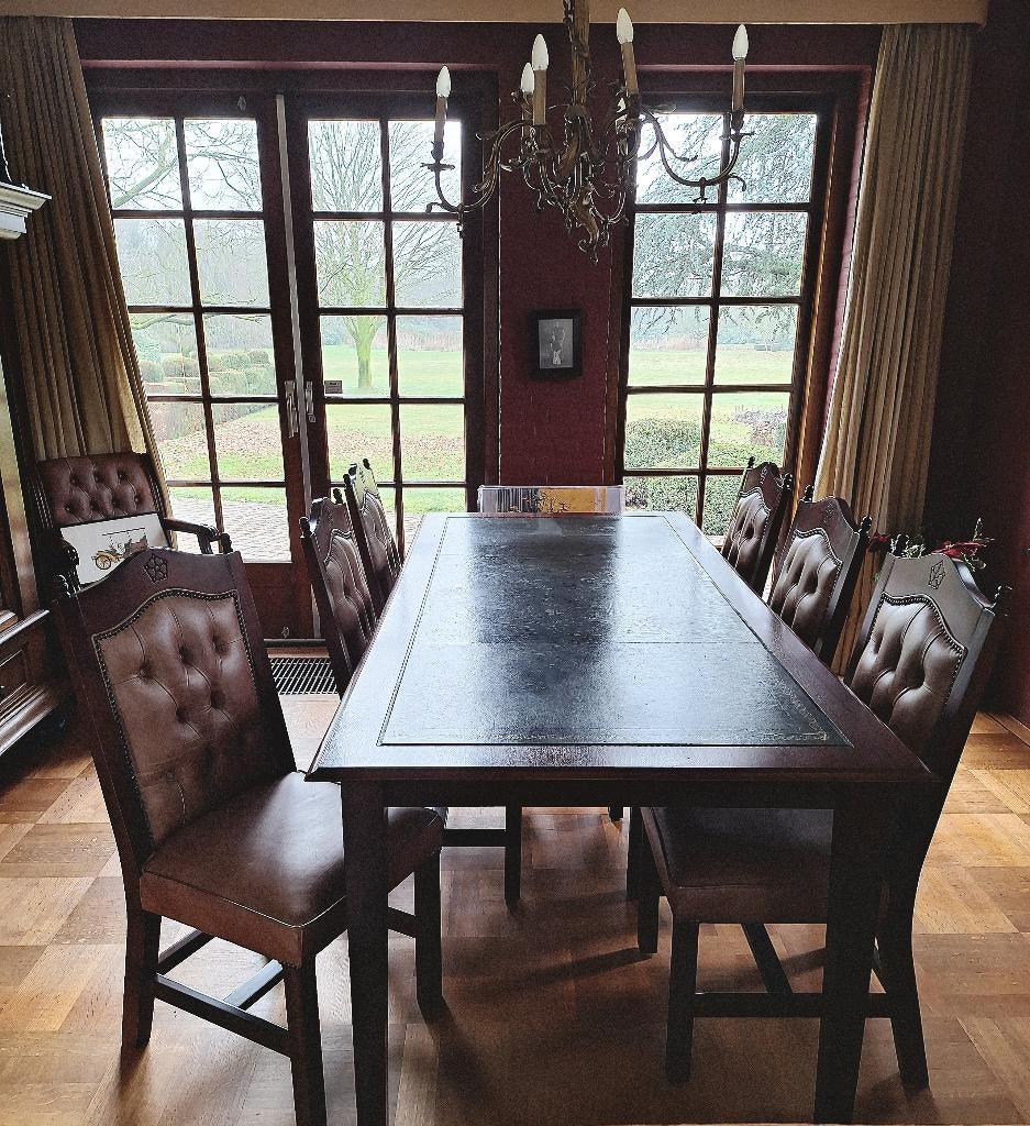 Vergader tafel met 6 stoelen - Engelse stijl, Ophalen