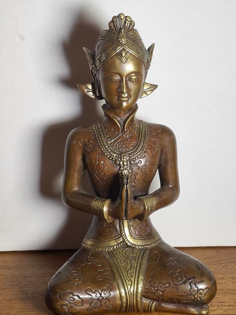 Bronzen Thais boeddha beeld., Antiek en Kunst, Kunst | Niet-Westerse kunst, Ophalen of Verzenden