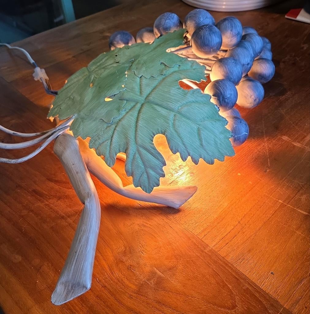 Vintage Italiaanse druiven wandlamp, Gebruikt, Ophalen of Verzenden, X, Metaal