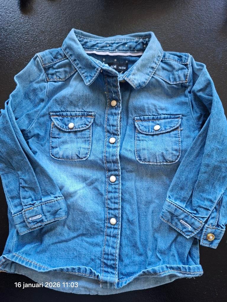 Spijker blouse voor meisje maat 74, Ophalen, Zo goed als nieuw, Overhemdje of Bloesje, Denim Co