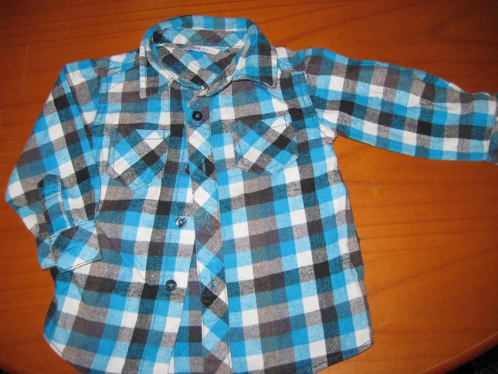 Geruit hemd, 68, HEMA, Ophalen of Verzenden, Zo goed als nieuw, Jongetje, Overhemdje of Bloesje