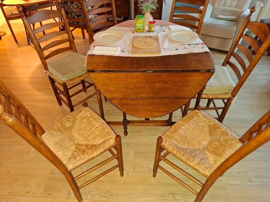 Oudhollandse eethoek, Ophalen, Gebruikt, Eikenhout, Vijf personen of meer