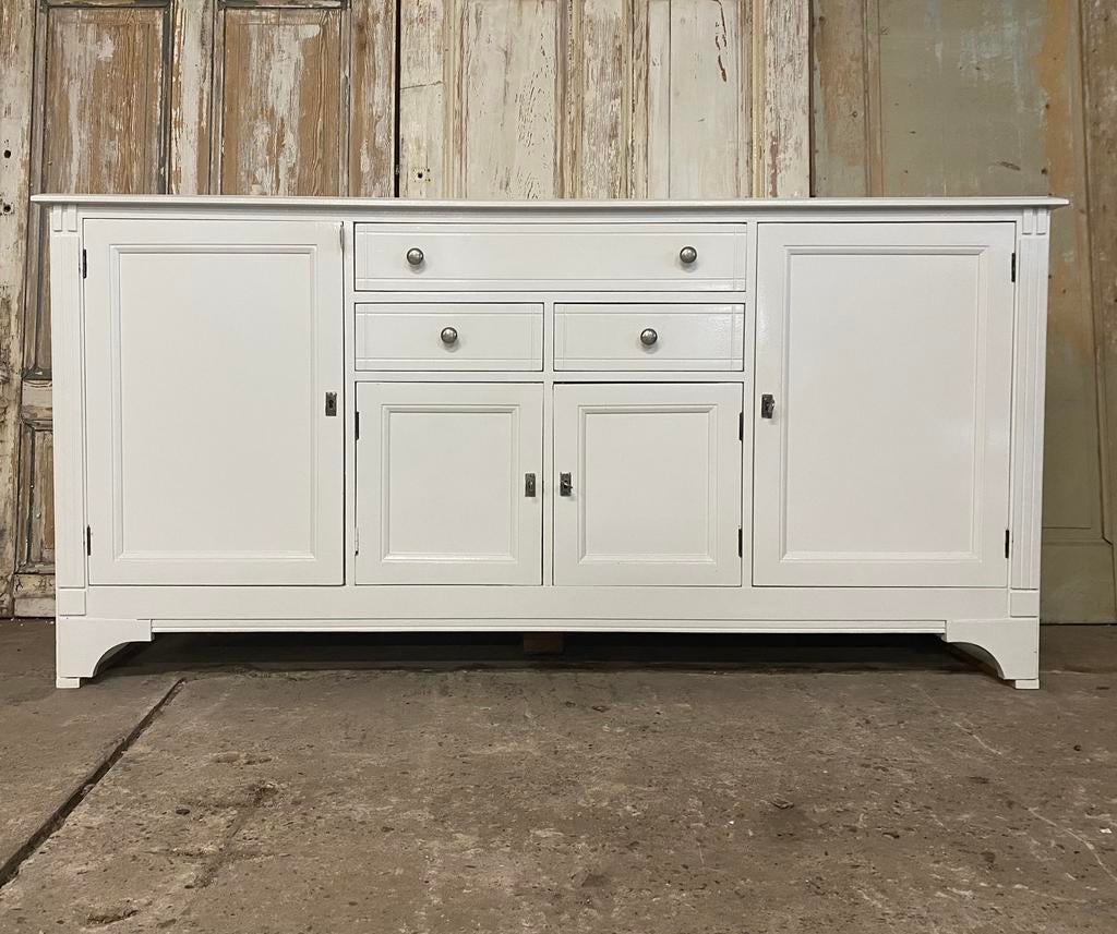 Oude Toonbank, Dressoir, Winkelkast. Kast. Wit. Lengte 185cm, Huis en Inrichting, Kasten | Dressoirs, Gebruikt, 150 tot 200 cm