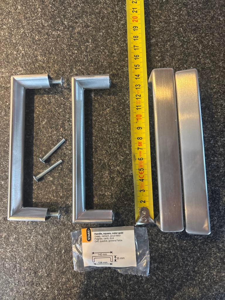 4x Zilveren Handgrepen met Schroeven (128/140mm), Ophalen of Verzenden, Zo goed als nieuw, Klink of Kruk