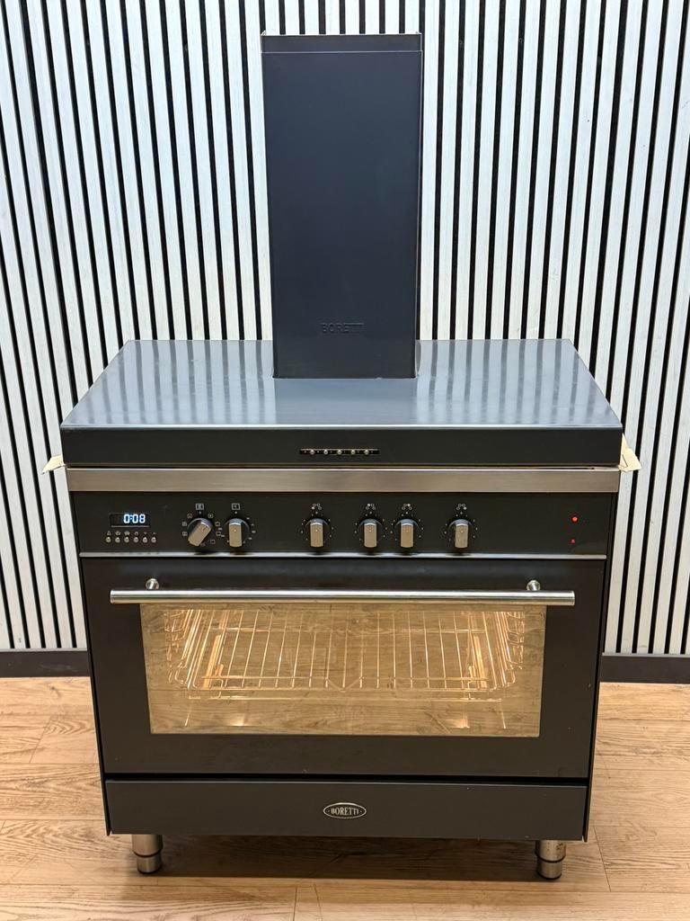 Luxe Boretti INDUCTIE Fornuis met 4 zones Incl. Afzuigkap 90, Witgoed en Apparatuur, Fornuizen, Fornello Esperta, Zo goed als nieuw