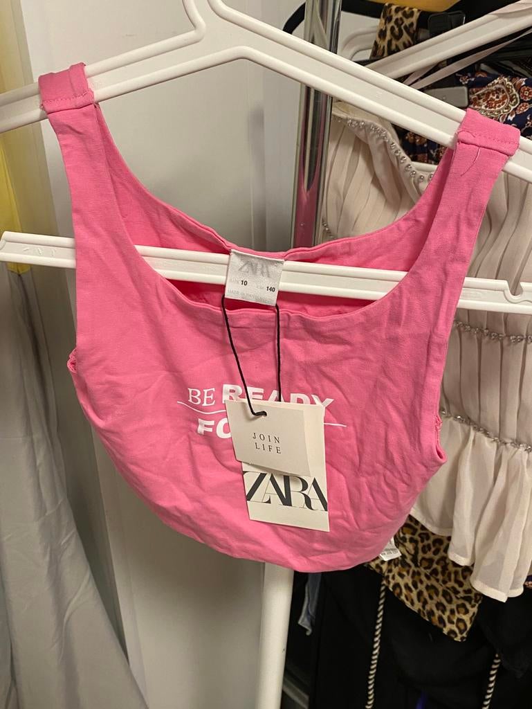 Nieuwe Zara Top, Nieuw, Ophalen of Verzenden, Roze, Zonder mouw