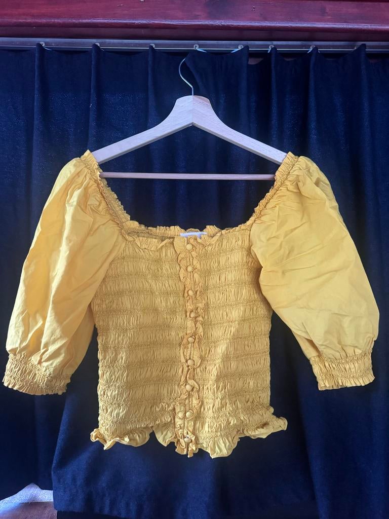 Sézane dames shirt - maat 36, Geel, Ophalen of Verzenden, Zo goed als nieuw, Korte mouw