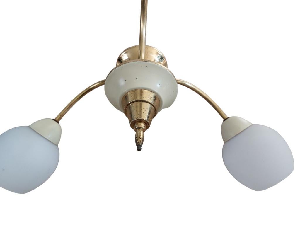 Vintage hanglamp, 3 glazen kelken, Ophalen, Overige materialen, Gebruikt, Onbekend