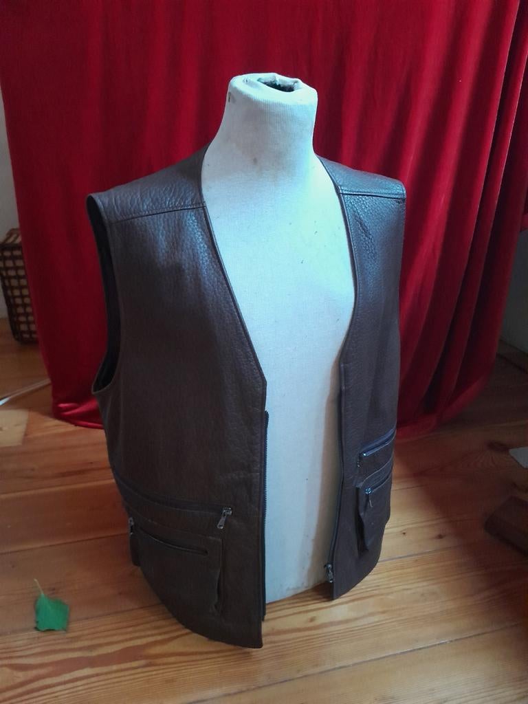 Leren gilet maat L (52/54) - Prima staat, Kleding | Heren, Bodywarmers, Maat 52/54 (L), Ophalen of Verzenden, Zo goed als nieuw