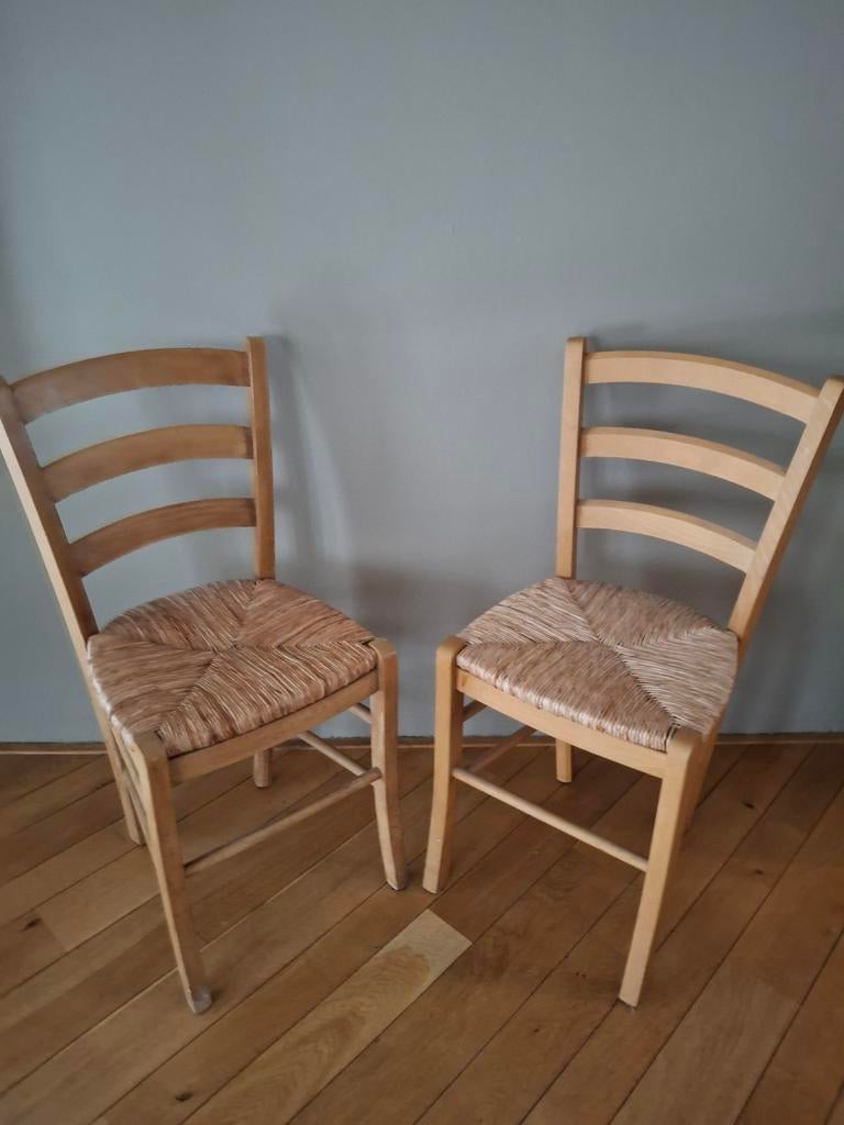 Twee biezen matten stoeltjes, Ophalen, Gebruikt, Twee