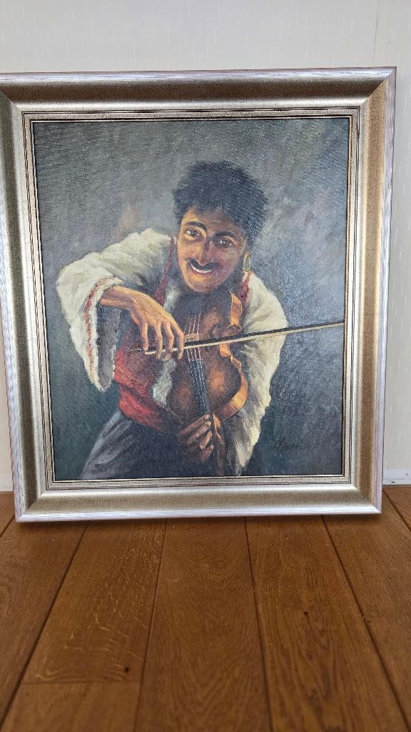 schilderij vrolijke violist, Ophalen