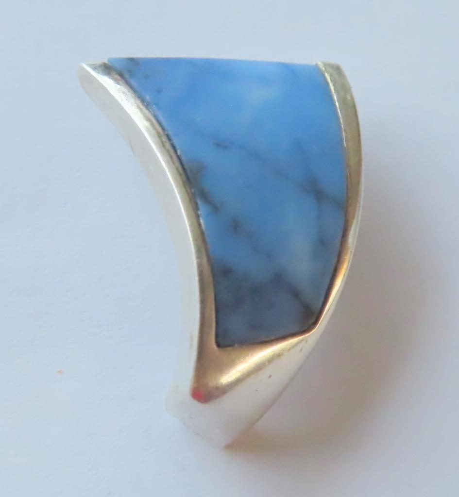 Koopje! Zilveren (spang) hanger (no 21) met Larimar, incl ve, Zo goed als nieuw, Met edelsteen, Zilver, Verzenden