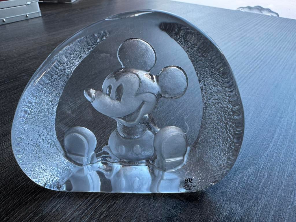 Mats Jonasson Zweden Disney Mickey Mouse kristal, Verzamelen, Ophalen of Verzenden, Mickey Mouse, Nieuw, Beeldje of Figuurtje