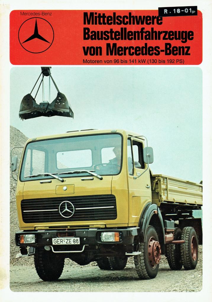 Folder Mercedes Mittelschwere Baustellenfahrzeuge (1975), Verzenden, Gelezen, Mercedes
