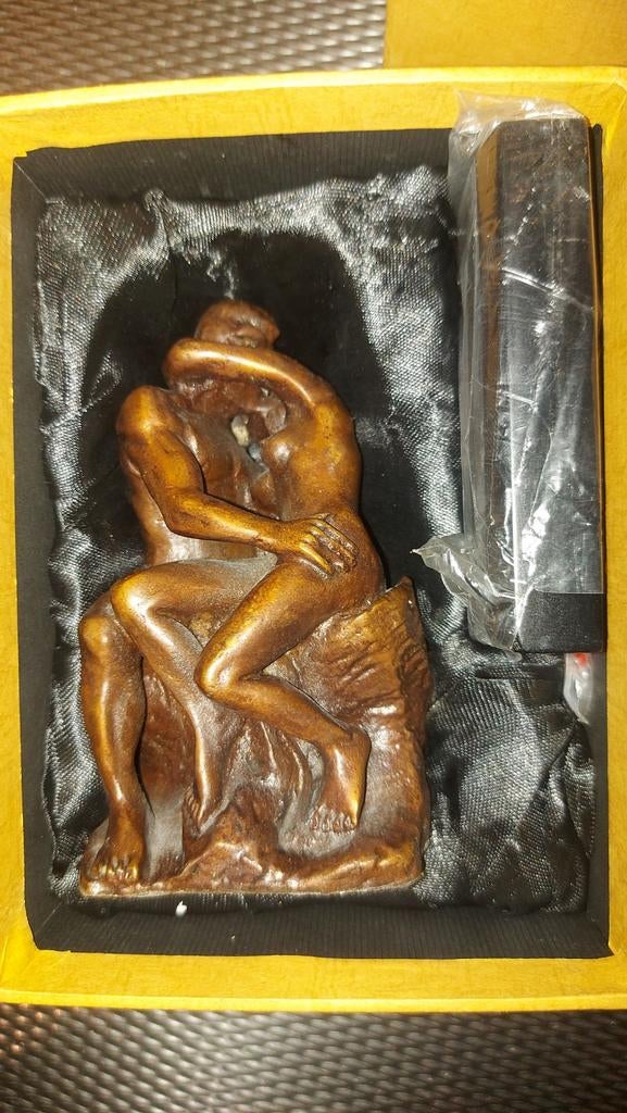 Bronzen beeldje "De Kus" Rodin - De Agostini, Ophalen of Verzenden