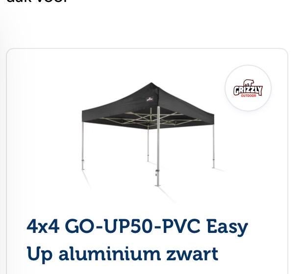 Doek/ Dak voor Grizzly Easy Up Partytent 4x4 - Nieuwstaat!, Tuin en Terras, Partytenten, Opvouwbaar, Partytent, Zo goed als nieuw