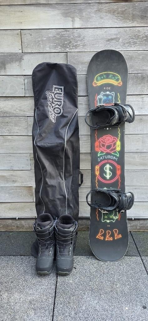 Ride Snowboard (150) + Burton Bindings & Boots + Bag, Ophalen of Verzenden, Gebruikt, Board