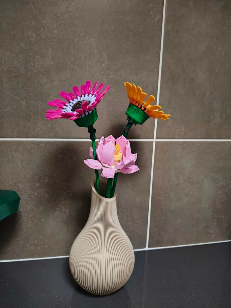 3D Geprinte Vaas voor Lego Bloemen, Overige soorten, Minder dan 100 cm, Groene kamerplant, Halfschaduw