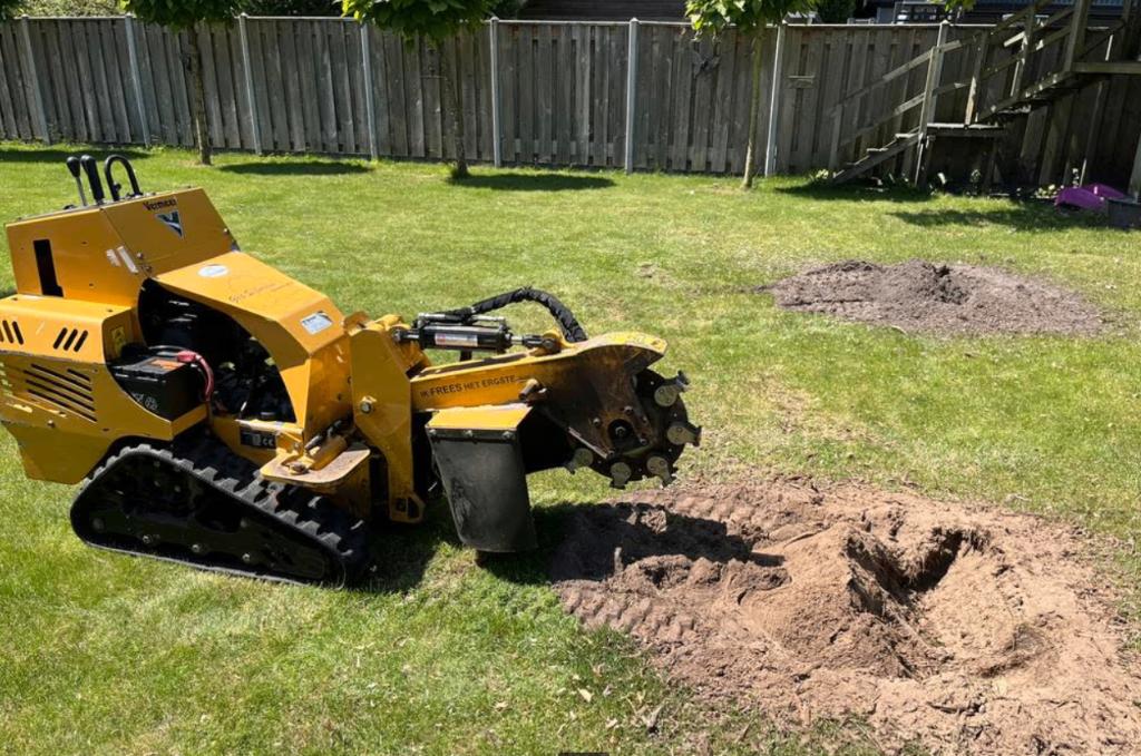 Stobben frezen, boom wortels verwijderen stronken weghalen, Tuinonderhoud of Snoeiwerk