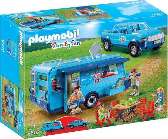 Playmobil Family Fun Funpark Pick-up met Caravan 9502., Kinderen en Baby's, Speelgoed | Playmobil, Ophalen of Verzenden, Zo goed als nieuw