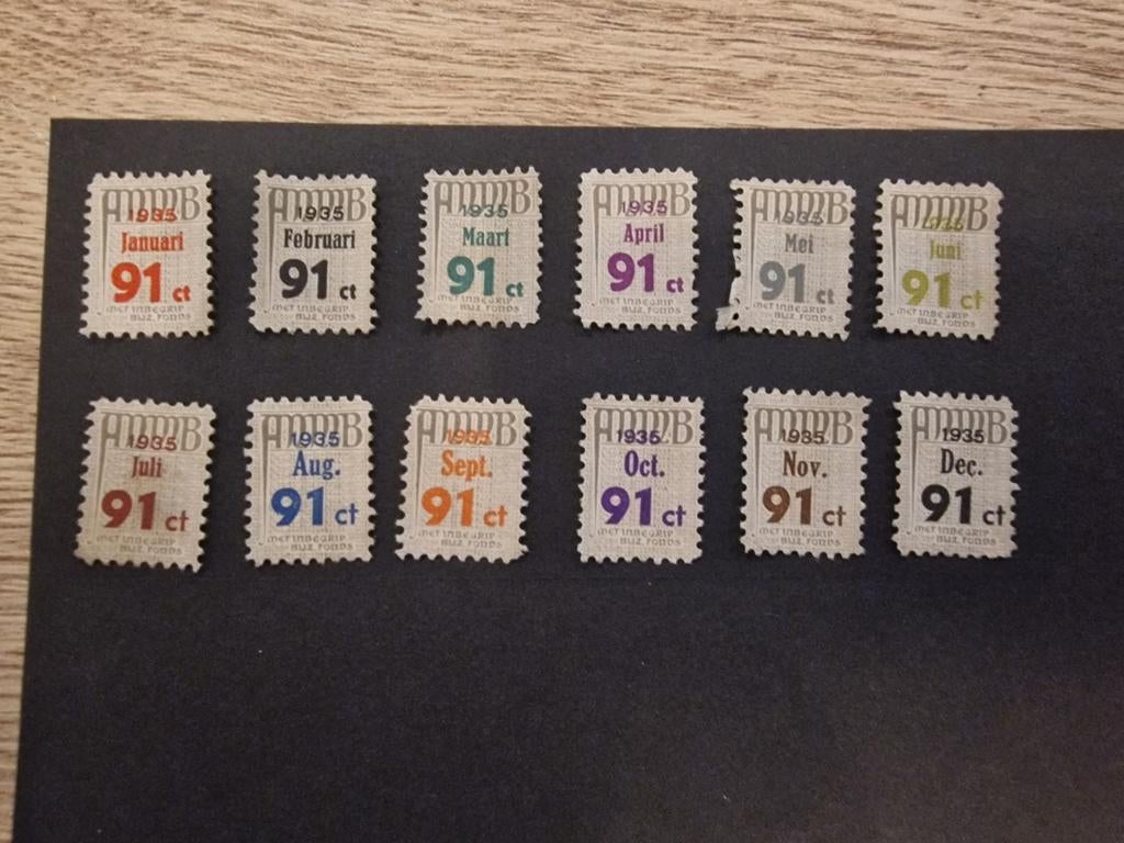 ANMB 1935 contributiezegels Nederland, Ophalen of Verzenden