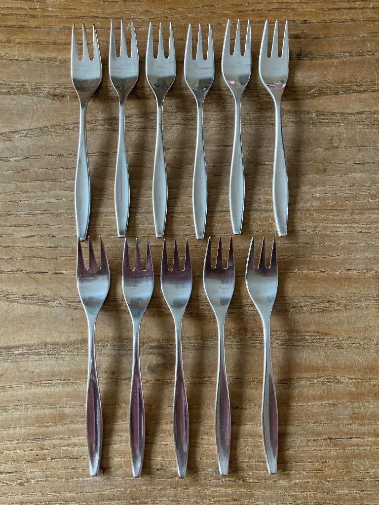 11 Vintage verzilverde Keltum Pleet P20 Jolie gebaksvorkjes, Ophalen of Verzenden