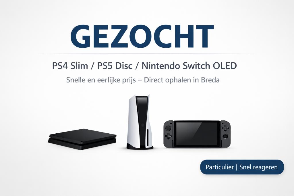 Gezocht: PS4 Slim – snel ophalen – nette prijs, Spelcomputers en Games, Spelcomputers | Sony PlayStation 4, Ophalen, Zo goed als nieuw