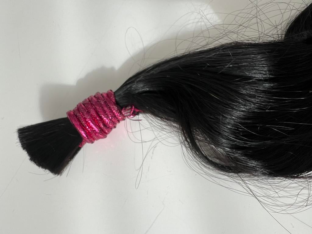 Donker bruin haar, 55 cm, Ophalen of Verzenden, Zo goed als nieuw, Pruik of Haarverlenging