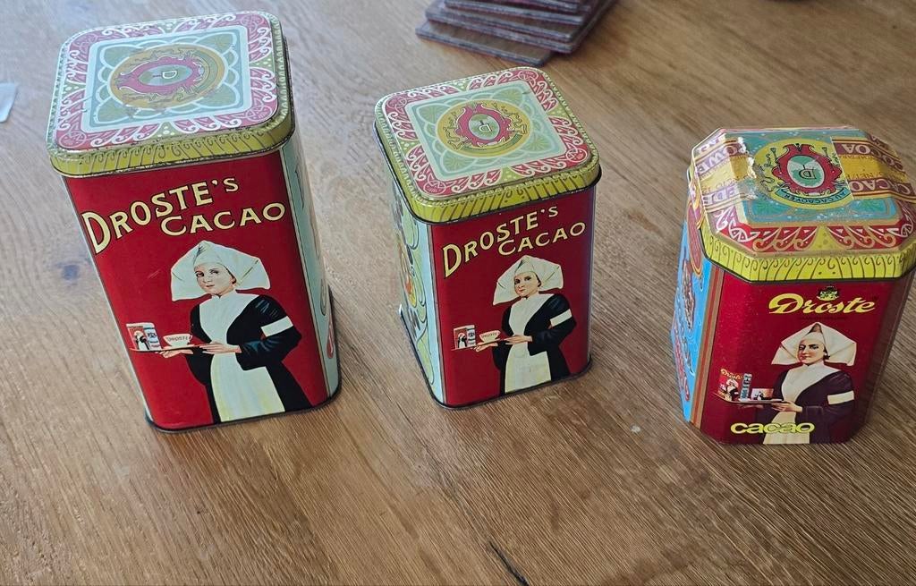 Droste cacao blikken, Verzamelen, Blikken, Ophalen of Verzenden, Zo goed als nieuw, Overige, Droste