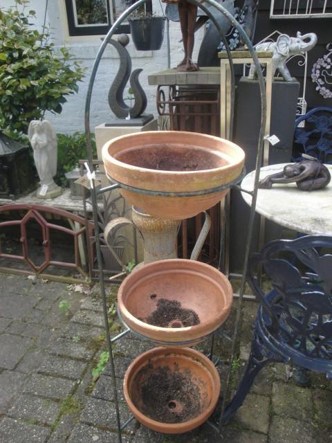 metalen etagere met3 schalen leuk met planten, Ophalen, Nieuw