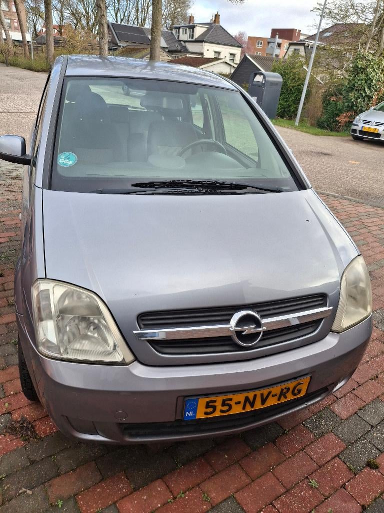 Opel Meriva 1.6 8V 2004 Grijs, Zwart, 4 cilinders, Origineel Nederlands, 1200 kg
