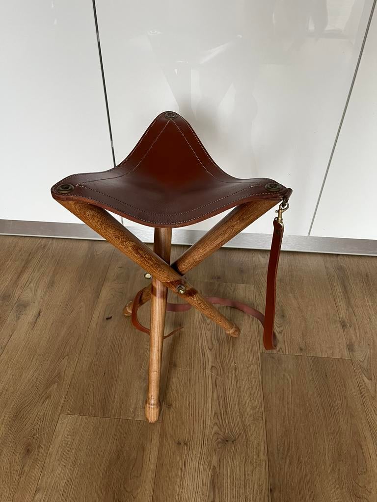 Vintage Deense jachtstoel, jachtkruk, kruk opvouwbaar, Ophalen of Verzenden, Zo goed als nieuw, Overige typen