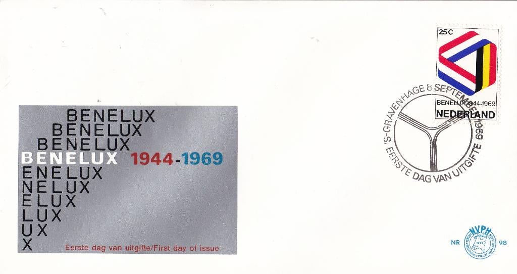Nederland FDC E98 – 25 jaar Benelux – NVPH 930, Verzenden, Onbeschreven, Nederland