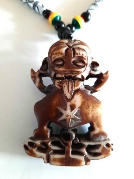 Unieke Tribale Amulet ketting, Boho - Tiki Stijl, Ophalen, Nieuw, Overige materialen