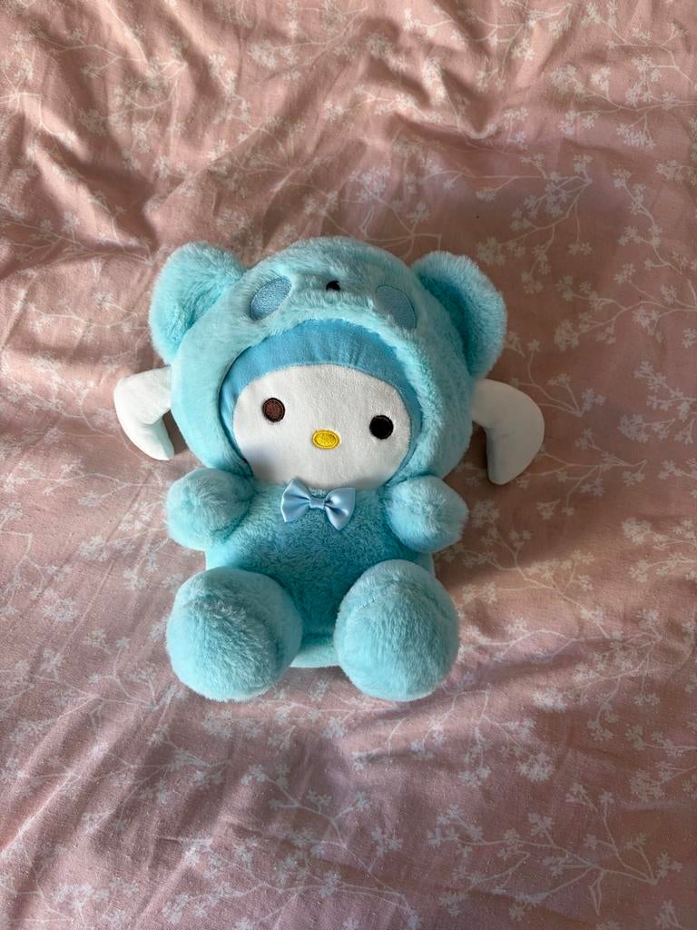 Blauwe knuffel met capuchon sanrio, Ophalen, Gebruikt, Overige typen, Blauw