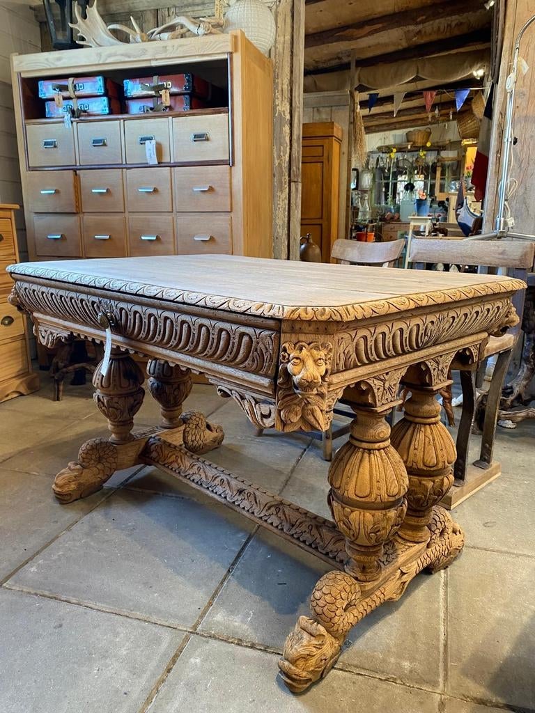 Antieke Franse tafel eettafel sidetable, Ophalen