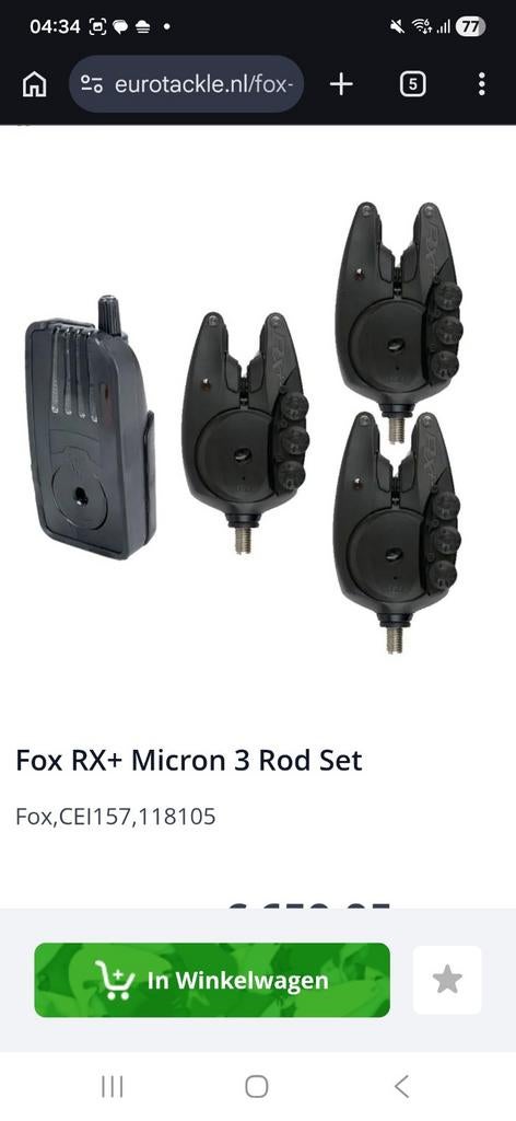 Fox RX+ Micron 4 Rod Set, Ophalen of Verzenden