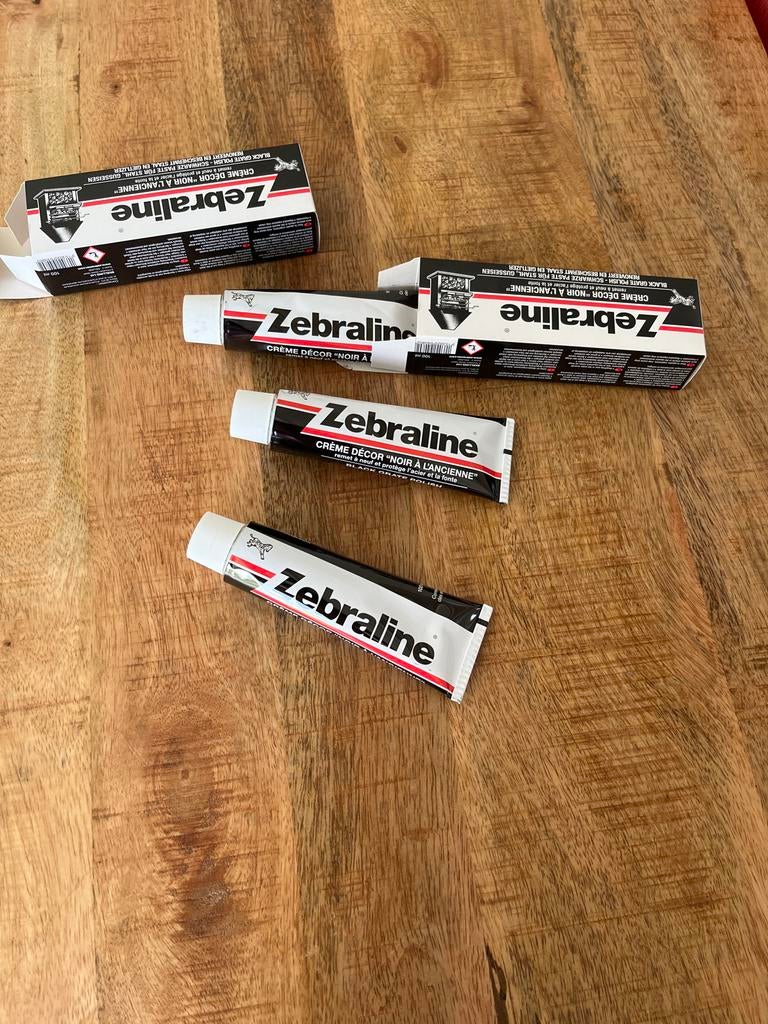 Drie tubes Zebraline crème décor zwart, Zwart, Nieuw, Ophalen of Verzenden, Verf