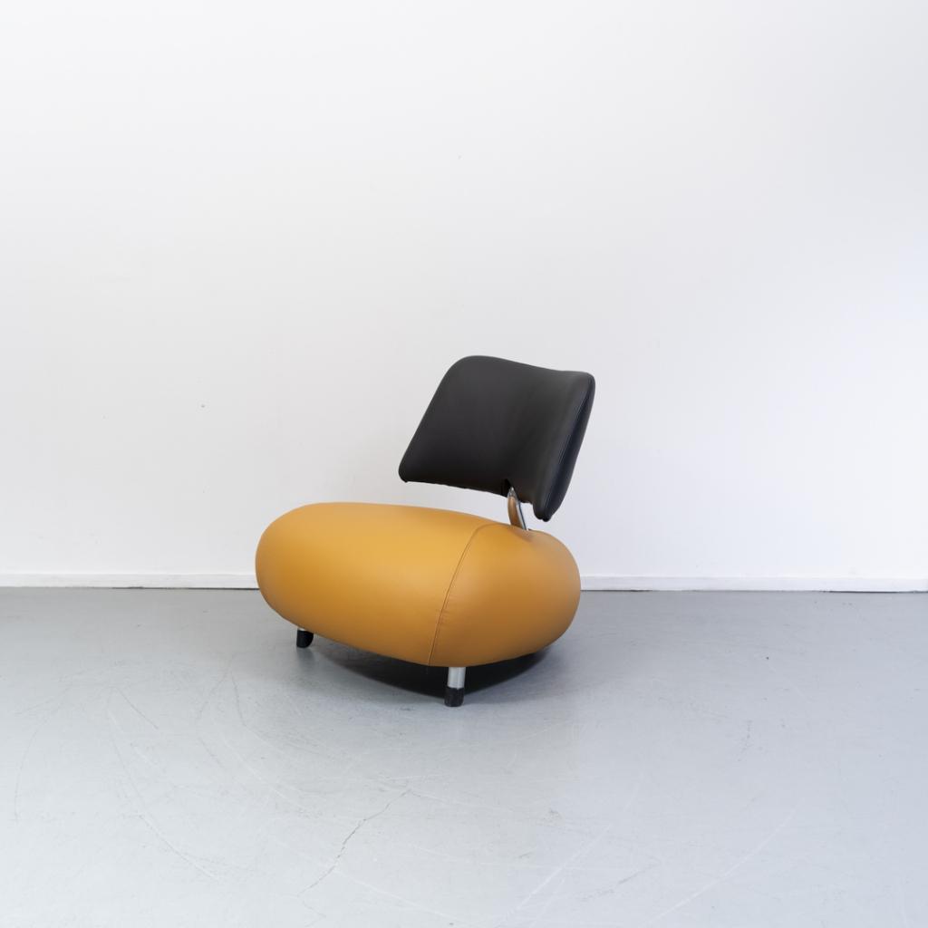 Leolux Pallone maïsgeel - zwart (bijpassende Leolux Kikko), Niet ingevuld, Niet ingevuld, Leer, Ophalen of Verzenden